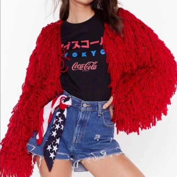 💥STUNNING💥 Bad Romance Shaggy Cardigan in Red - Picture 8 of 16